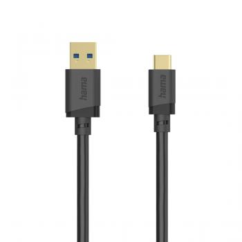 Hama USB Cable, USB-A Plug – USB-C Plug, USB 3.2 Gen 1, 5 Gbit/s, 1.5 m