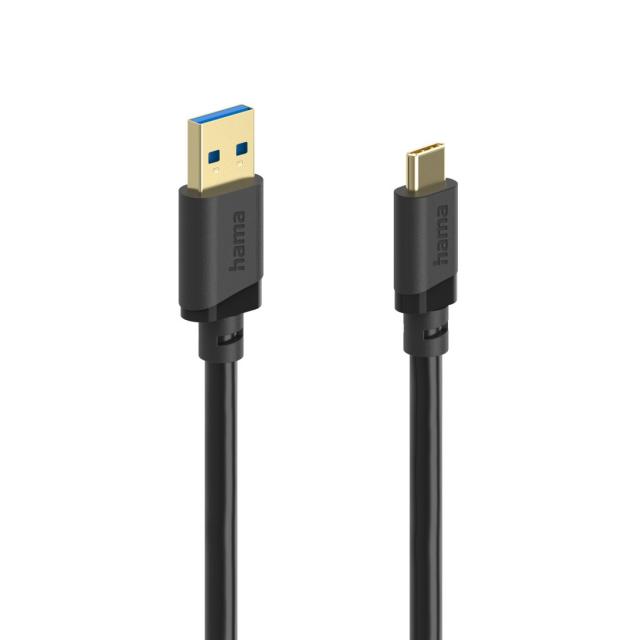 Hama USB Cable, USB-A Plug – USB-C Plug, USB 3.2 Gen 1, 5 Gbit/s, 1.5 m 