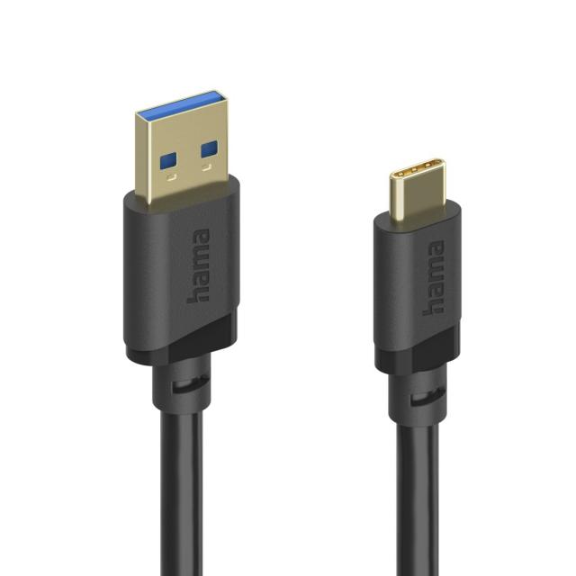 Hama USB Cable, USB-A Plug – USB-C Plug, USB 3.2 Gen 1, 5 Gbit/s, 1.5 m 