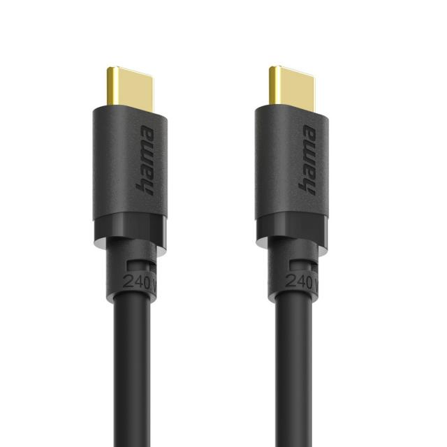 HAMA Кабел USB-C E-Marker чип USB 3.2 Gen1, 5 Gbit/s, 240 W, 0.75 м 