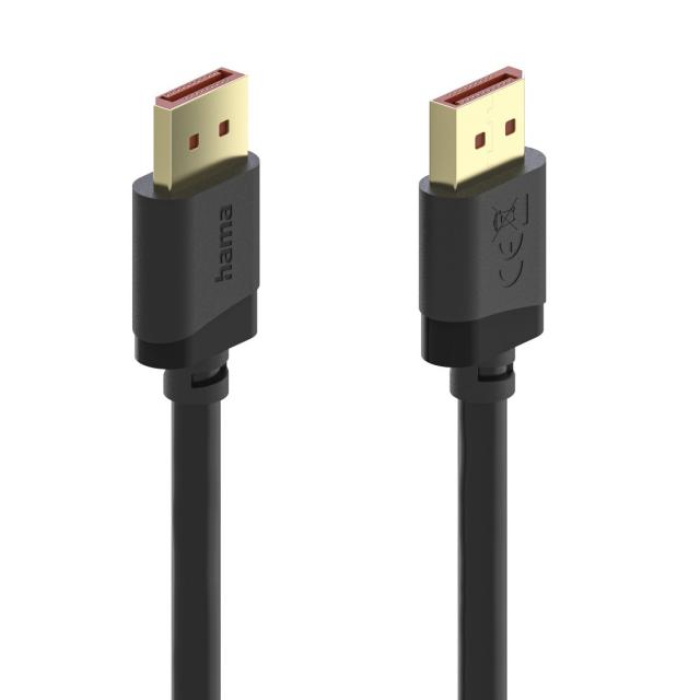 HAMA Кабел DisplayPort, DP 2.1, Ultra-HD 8K, 40 Gbit/s, 2 м 