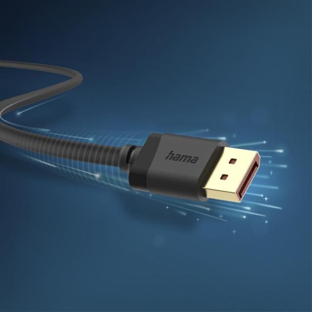 HAMA Кабел DisplayPort, DP 2.1, Ultra-HD 8K, 40 Gbit/s, 2 м 