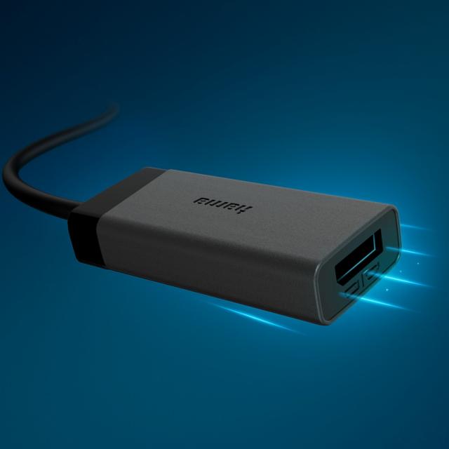 Hama Video adapter, USB-C plug - DisplayPort/HDMI™ socket, Ultra-HD 4K@60hz 