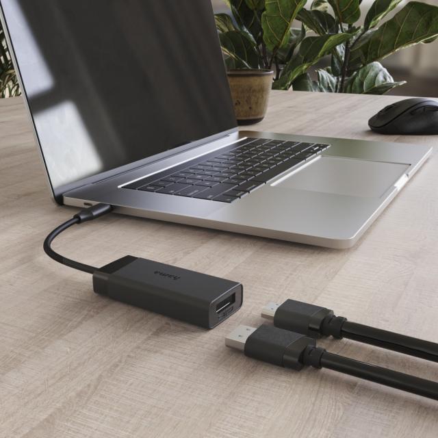 Hama Video adapter, USB-C plug - DisplayPort/HDMI™ socket, Ultra-HD 4K@60hz 
