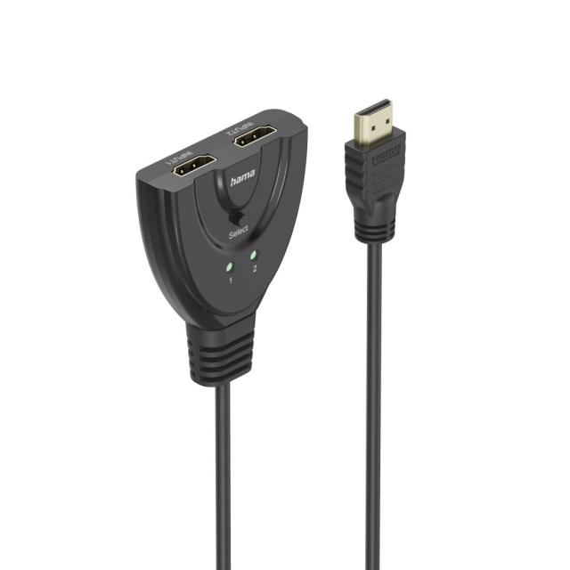 Hama 4K HDMI™ 2x1 Toggle Switch, 2x HDMI™ Socket - 1x HDMI™ Plug 