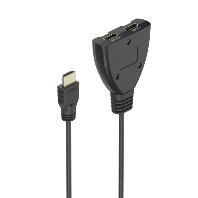 Hama 4K HDMI™ 2x1 Toggle Switch, 2x HDMI™ Socket - 1x HDMI™ Plug 