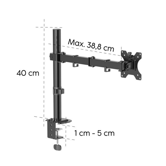 Hama Monitor Mount, Height-adjustable, Swivel/Tilt, Pull-out, 13" - 35" 