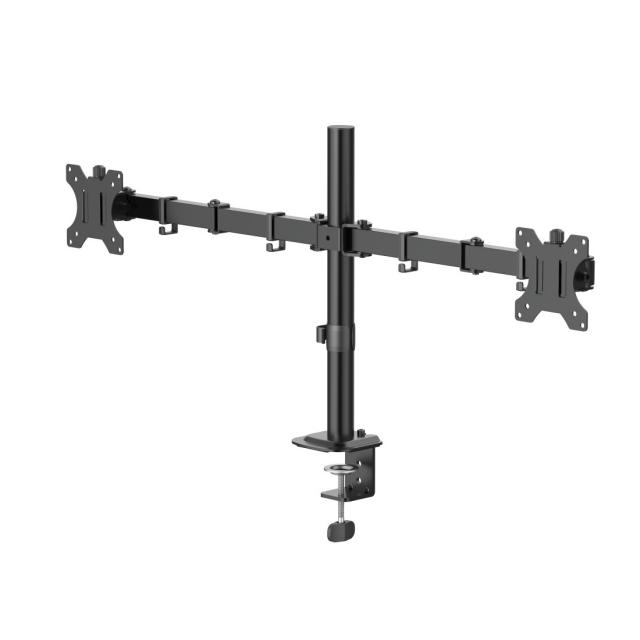 HAMA Стойка за 2 монитора за бюро, регулируема, 13" - 35", 12 кг, Черна 