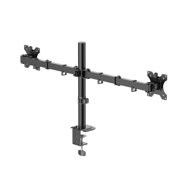 HAMA Стойка за 2 монитора за бюро, регулируема, 13" - 35", 12 кг, Черна 