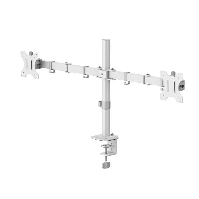 HAMA Стойка за 2 монитора за бюро, регулируема, 13" - 35", 12 кг, Бял 