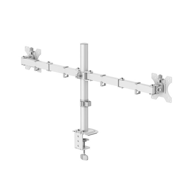 HAMA Стойка за 2 монитора за бюро, регулируема, 13" - 35", 12 кг, Бял 