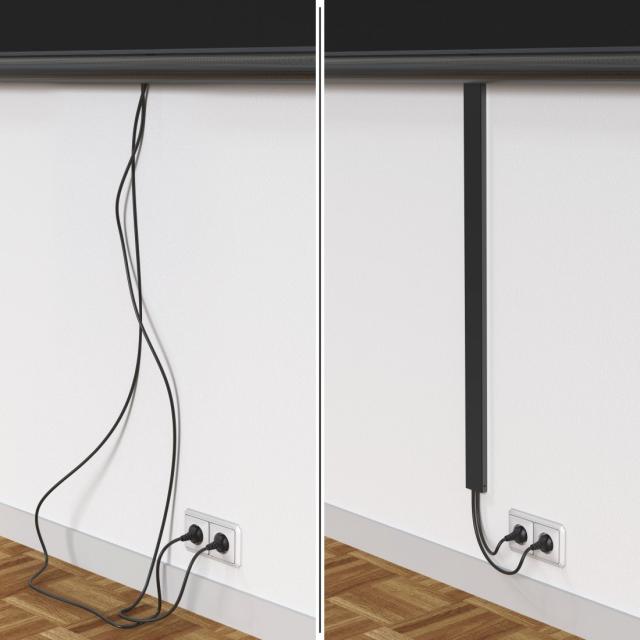 HAMA Магнитен кабелен канал , 90 см, за стенен монтаж, черен 