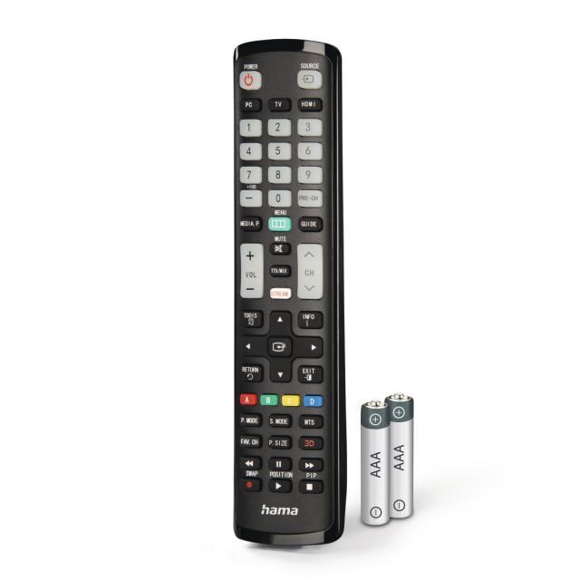 Hama Universal Remote Control for Samsung TVs, IR, Teachable, Illuminating Butto 