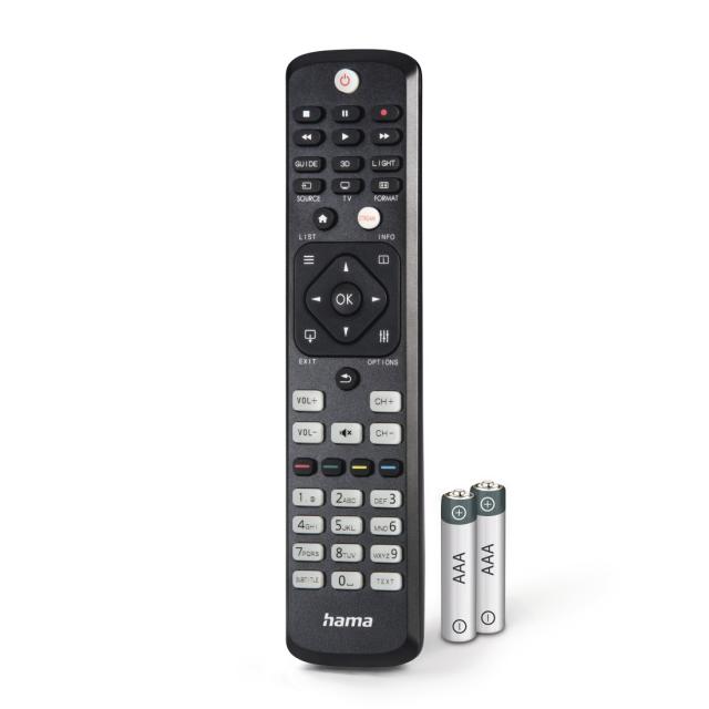 Hama Universal Remote Control for Philips TVs, IR, Teachable, Illuminating Butto 