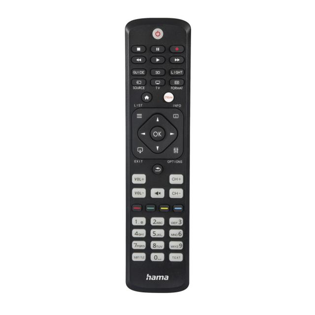 Hama Universal Remote Control for Philips TVs, IR, Teachable, Illuminating Butto 