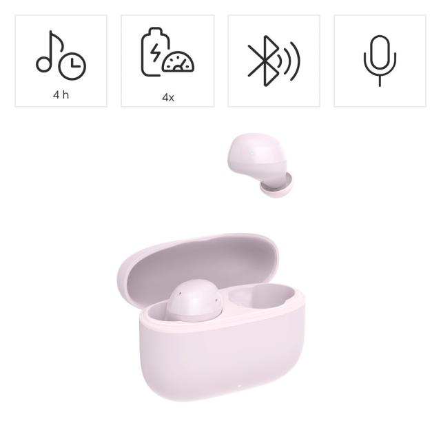 HAMA Блутут слушалки "Freedom Buddy II", True Wireless, Розов 