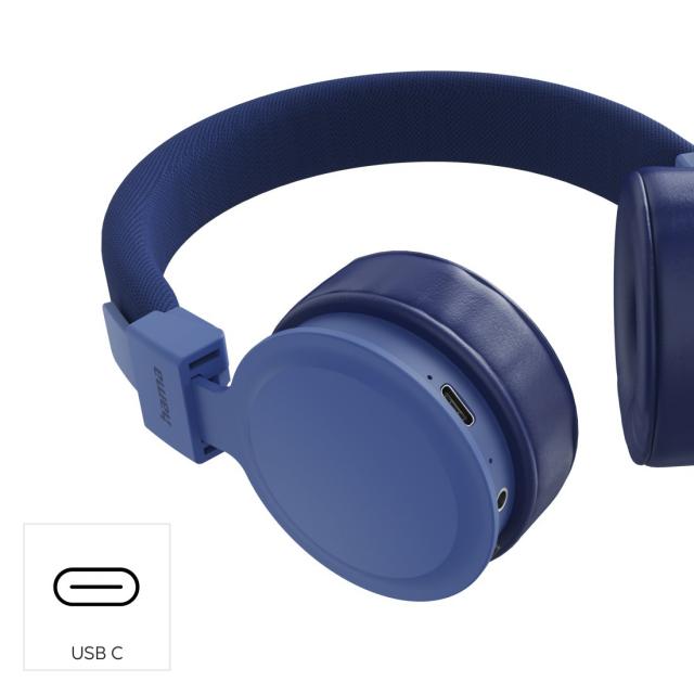 Hama "Freedom Lit III" Bluetooth® Headphones, On-Ear, Foldable, with Microphone, blue 