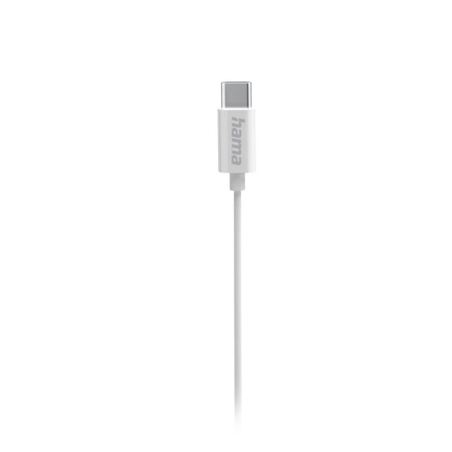 HAMA Слушалки “Curly”, USB-C, микрофон, бял 