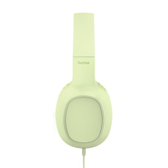 Hama "Fun C" Headph., On-Ear, Microphone, Cable Guide on One Side, USB-C, green 