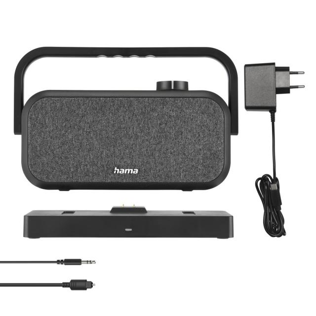 Hama Loudspeaker for TVs, 2.4 GHz Station + Bluetooth®, Portable, Stereo 