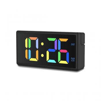 Hama "Ibiza" Digital Alarm Clock, Multi-colour display, with USB Charging Functi