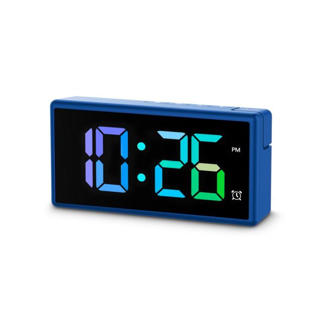 Hama "Ibiza" Digital Alarm Clock, Multi-Colour Display, with USB Charging Functi 