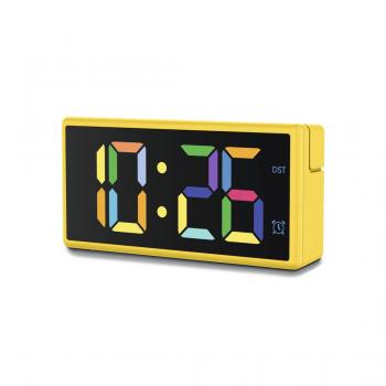 Hama "Ibiza" Digital Alarm Clock, Multi-Colour Display, with USB Charging Functi