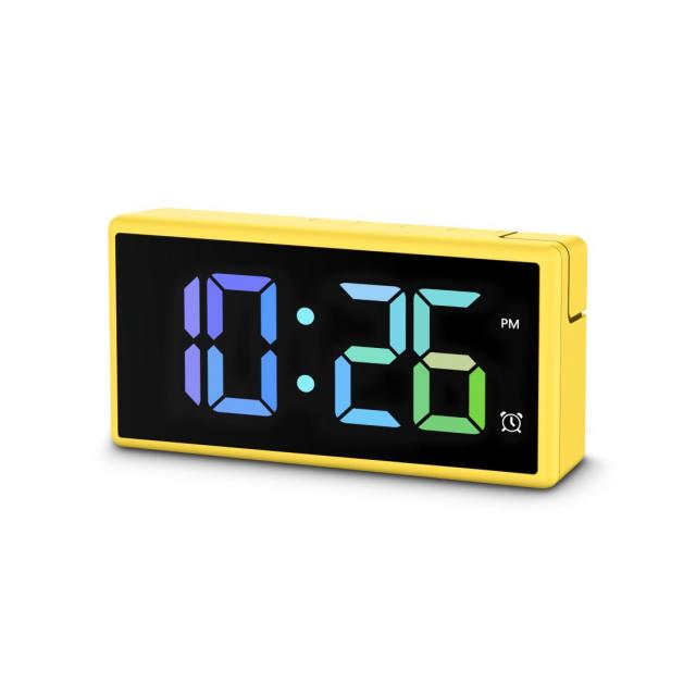 Hama "Ibiza" Digital Alarm Clock, Multi-Colour Display, with USB Charging Functi 