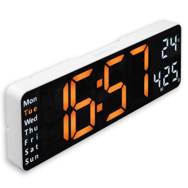 Hama "Santa Cruz" Digital Wall Clock, Thermometer, Large Display, Remote Contr., wht 