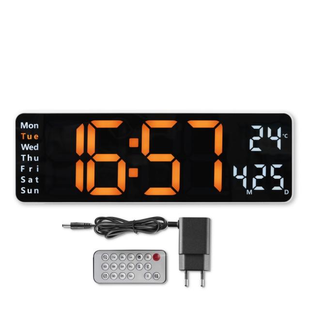 Hama "Santa Cruz" Digital Wall Clock, Thermometer, Large Display, Remote Contr., wht 