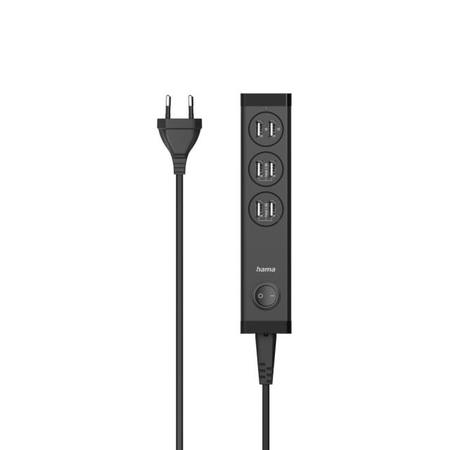USB Multi-Charger, 6 Ports, 34W, HAMA 