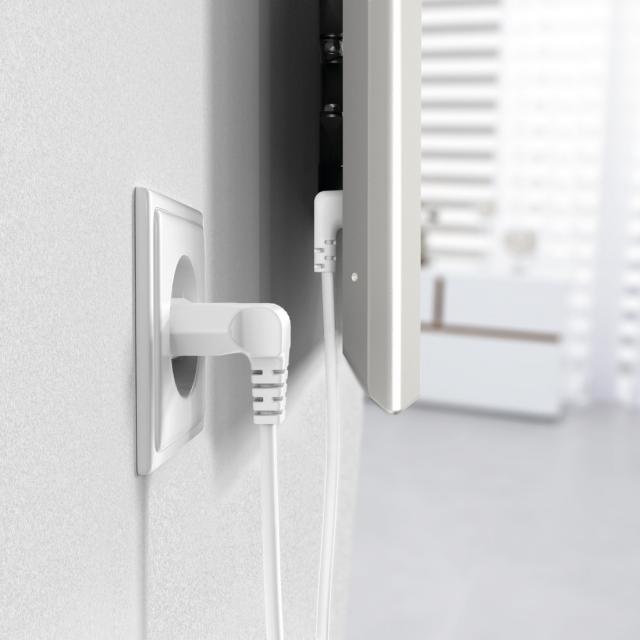 Hama Power Cable, Angled Both Sides, Euro Plug, AC Connector C7, 5 m, white 