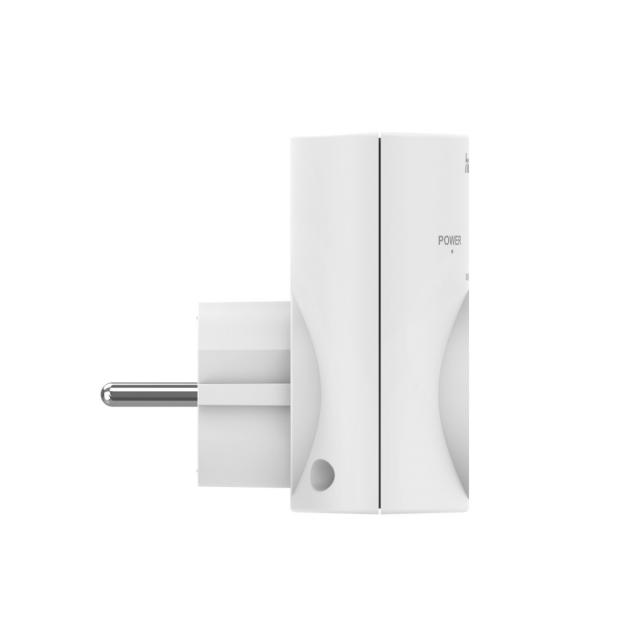 Hama Socket Adapter, Earthed Contact, Overvoltage Protection, Mains Voltage, white 