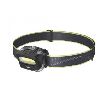 Hama "HL110" LED Head Torch, Batteries, COB, Head Torch for Jogging, Sport, 2 Mo