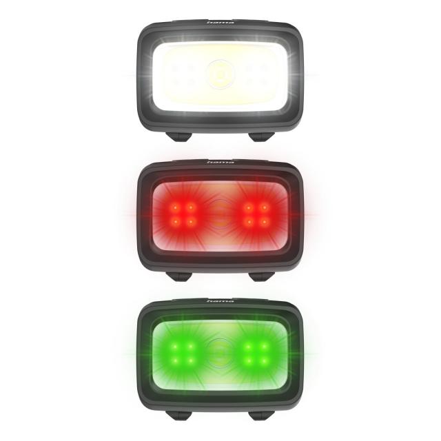 Hama "HL350" LED Head Torch, Batteries, COB, Head T., Warn. Light, Whistle, 7 Modes 