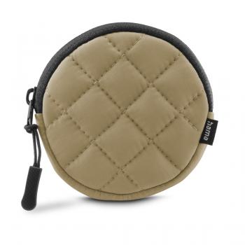 Hama Headph. Bag for In-Ear and Accessories, Snap Hook, Round, Organiser, beige