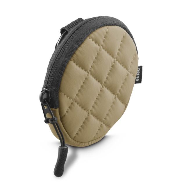 Hama Headph. Bag for In-Ear and Accessories, Snap Hook, Round, Organiser, beige 