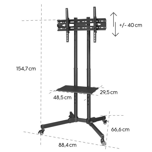 Мобилна стойка за TV HAMA Trolley , до / 75", 220874 