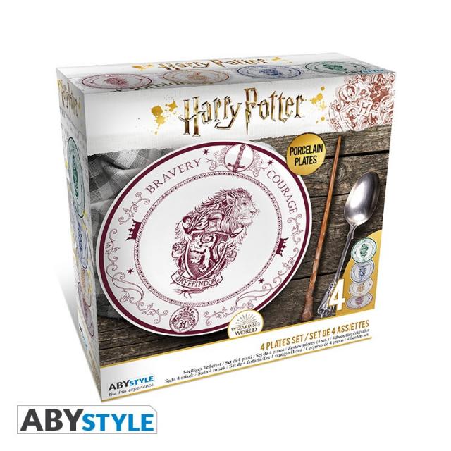 ABYSTYLE HARRY POTTER Set of 4 PlatesHogwarts Houses 