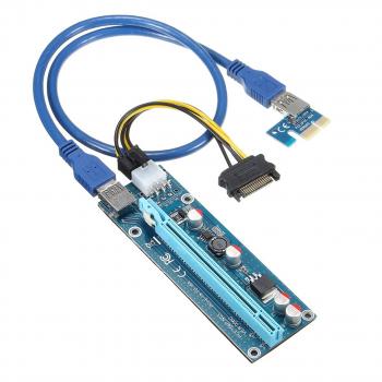 Estillo Riser Card 6 Pin Converter, PCI-E x 1 to PCI-E x16, USB 3.0