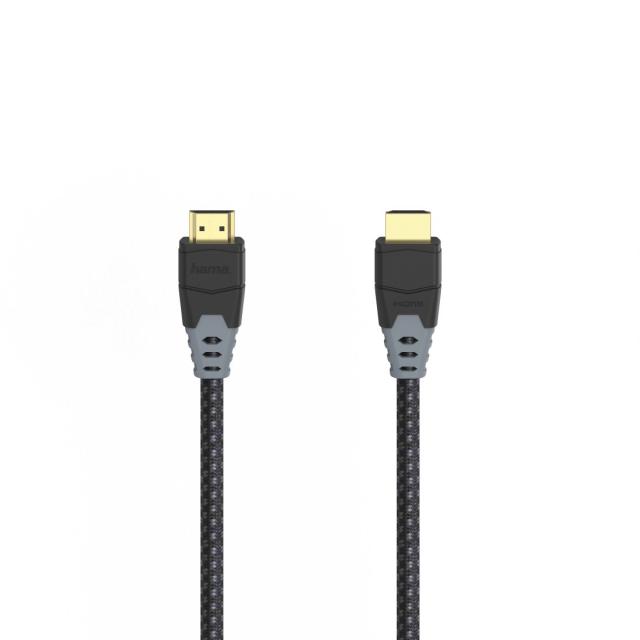 Кабел HAMA High Speed, HDMI мъжко - HDMI мъжко, 8K, 48GB/s, Ethernet , 1.5 м, Позл. конектори, Черен 