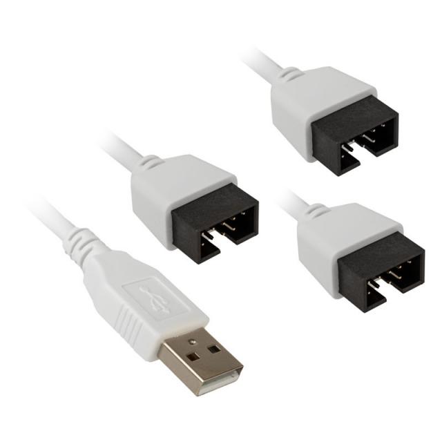 USB Хъб Lian Li PW-U2TPAB USB 2.0 1-към-3 Hub - Бяло 