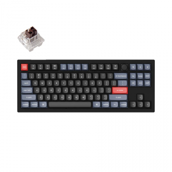 Mechanical Keyboard Keychron V3 TKL Knob QMK Carbon Black, Keychron K Pro Brown Switch, RGB Backlight