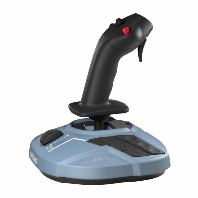 Жичен джойстик Thrustmaster TCA Sidestick Airbus Edition, авиосимулатор за PC, Черен;Син 