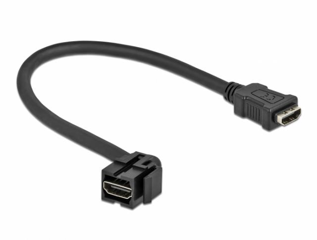 Keystone модул Delock, HDMI женско 110° - HDMI женско, Черен 