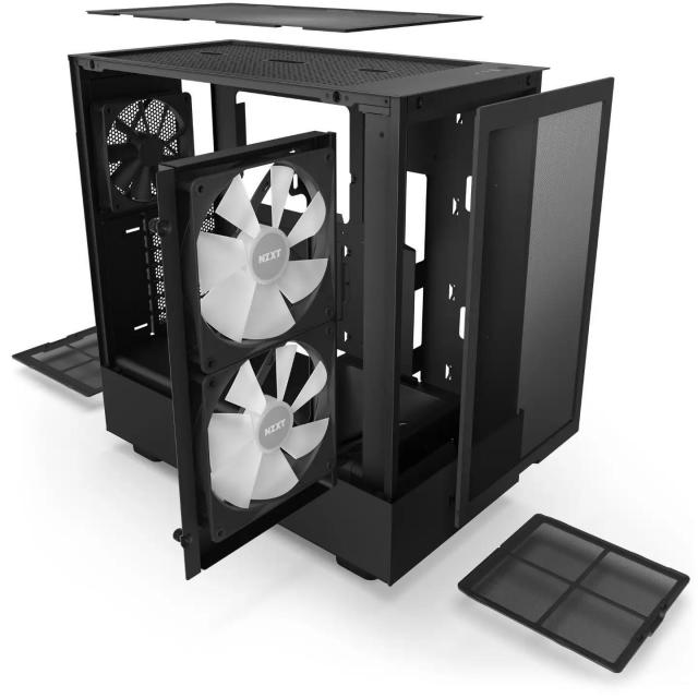 Кутия NZXT H5 Flow RGB Matte Black, Mid-Tower 