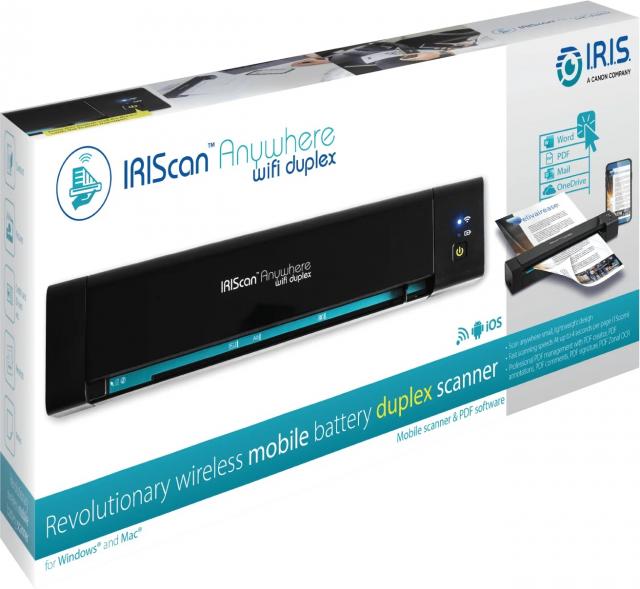 Portable Scanner IRIS IRIScan Anywhere 6 Wifi Duplex, A4, USB-C, Black 