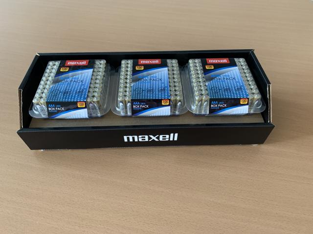 Алкални батерии MAXELL LR03 AAA 10x10 бр / 100 бр. в PVC кутия 