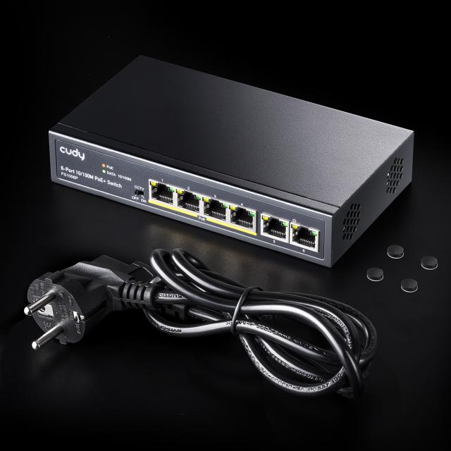 Суич Cudy FS1006P, 6 портов, 10/100, PoE+ Switch 