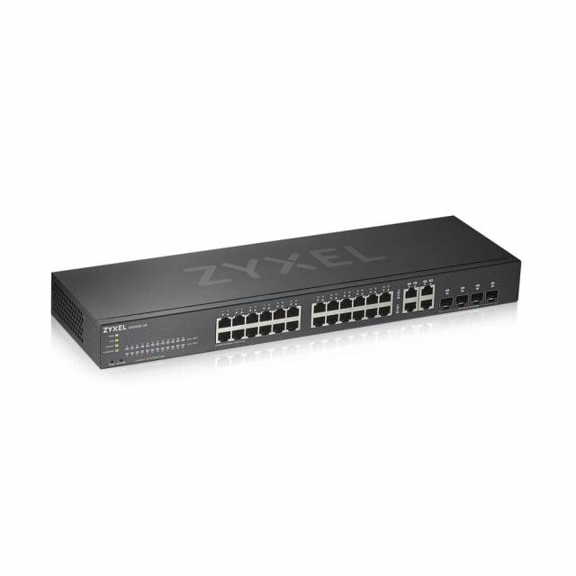 Суич ZYXEL GS1920-24V2, 24 портов Gigabit Smart-Managed,Fanless, за монтаж в шкаф 